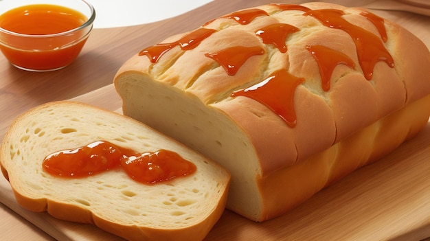 On the table with different types of bread