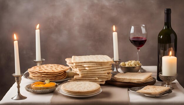 a table with a glass of wine and a glass of wine and a candle