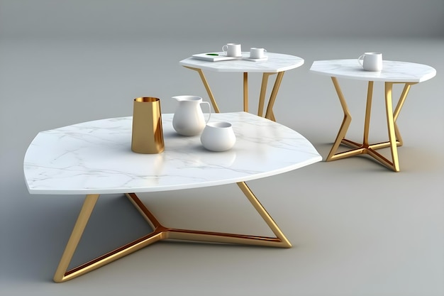 A table with gold legs and gold legs