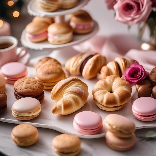 A table with lots of desserts and cookies