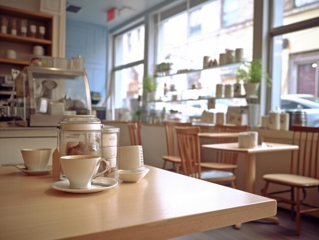 A table with several jars of coffee and a sign that says " coffee " on it.