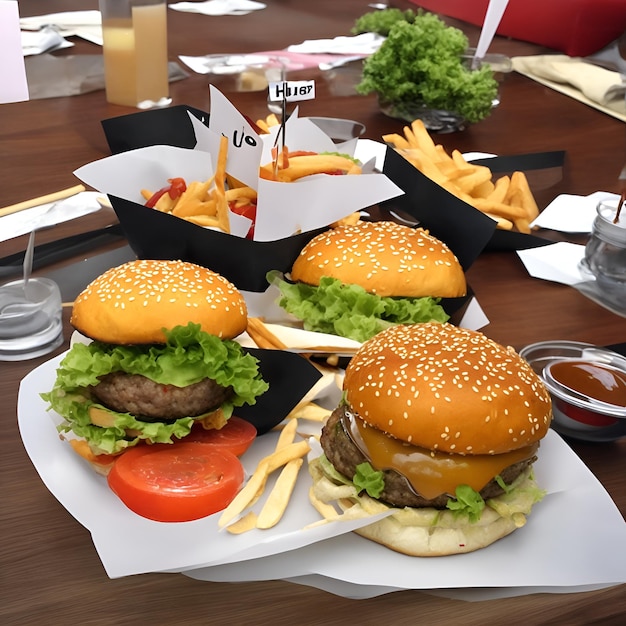 A table with a sign that says " u. s. " on it.