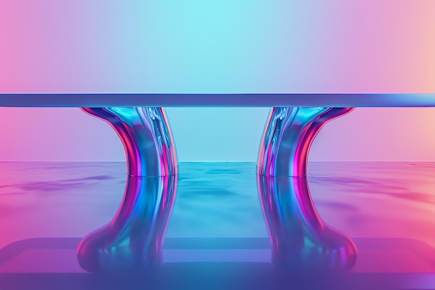 Photo a table with two legs and a curved top