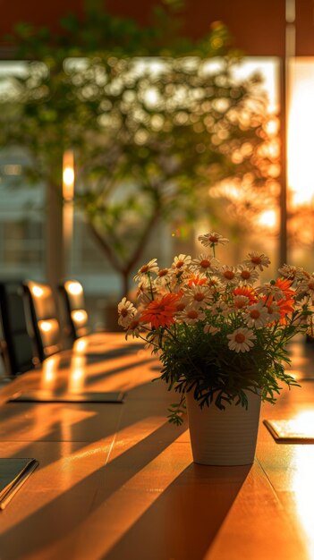 Table With a Vase of Flowers