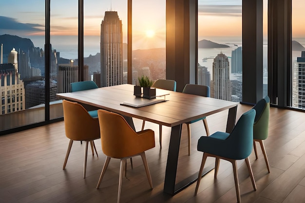 A table with a view of san francisco