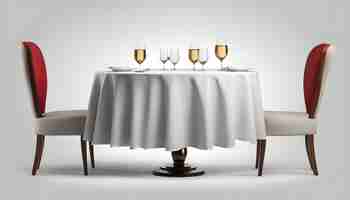 Photo a table with a white tablecloth and wine glasses on it