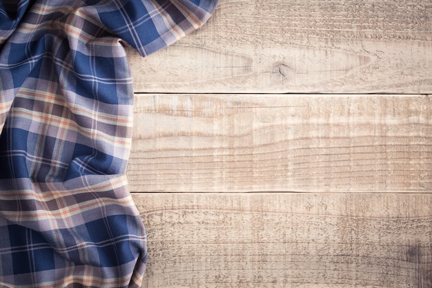 tablecloth on wooden table topview