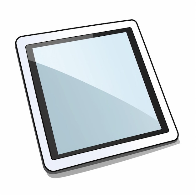 Tablet 2d cartoon vector illustration on white background