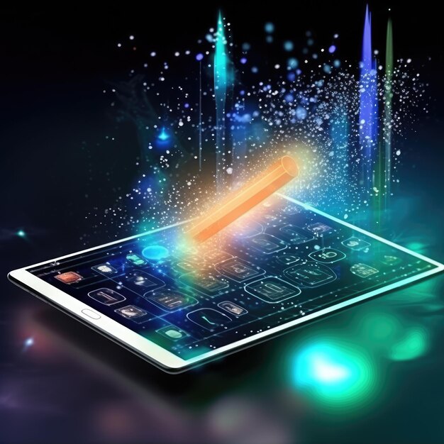 Tablet as a gateway to a realm of advanced digital capabilities Generative AI breathes life into