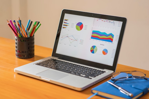 tablet computer and financial charts
