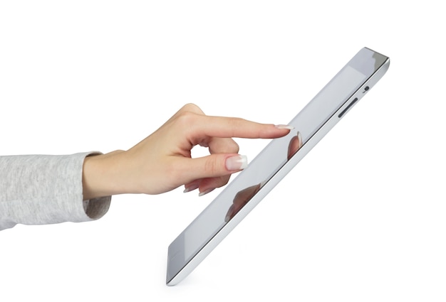 Tablet computer in a hands