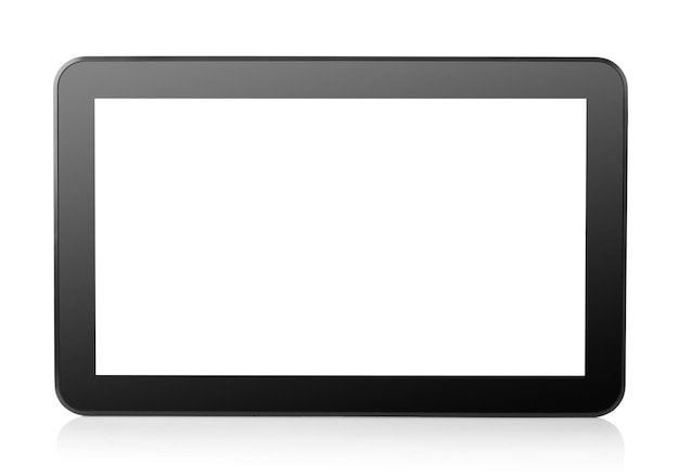 흰색 배경에 고립 된 태블릿 컴퓨터