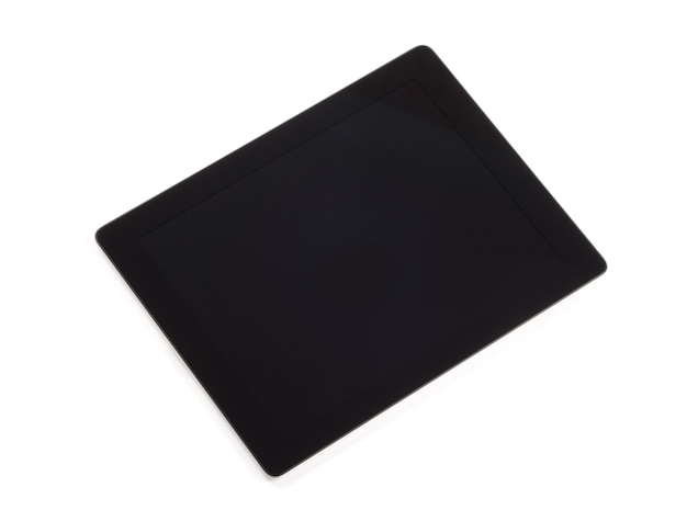 Foto computer tablet isolato su bianco