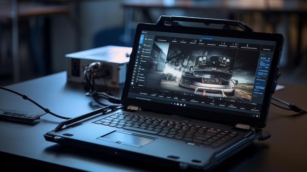 Foto tablet computer on wooden table