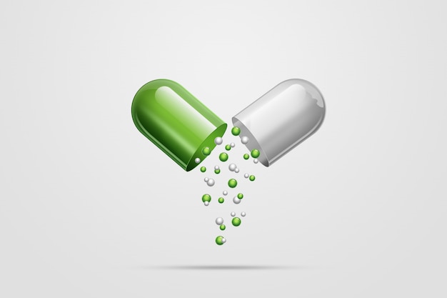 A tablet in the form of capsules of green color,