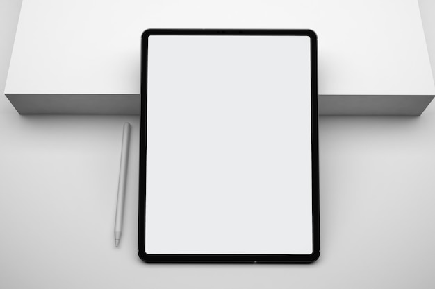 Tablet Front Side In White Background