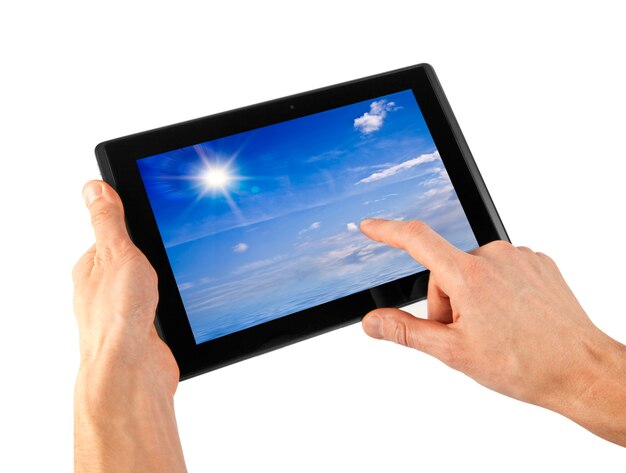 Tablet in een hand