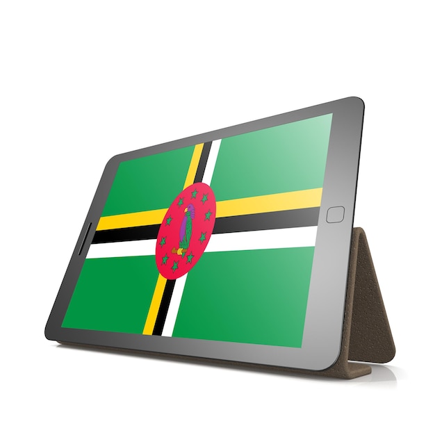 Tablet met Dominica vlag