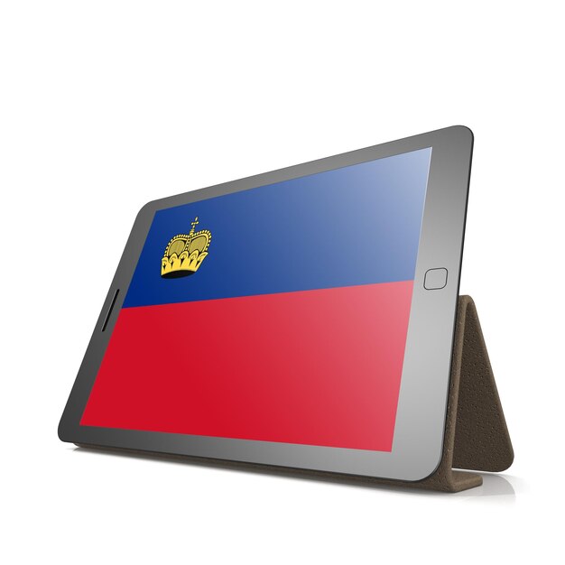 Tablet met Liechtensteinse vlag