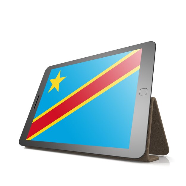 Tablet met vlag van de Democratische Republiek Congo