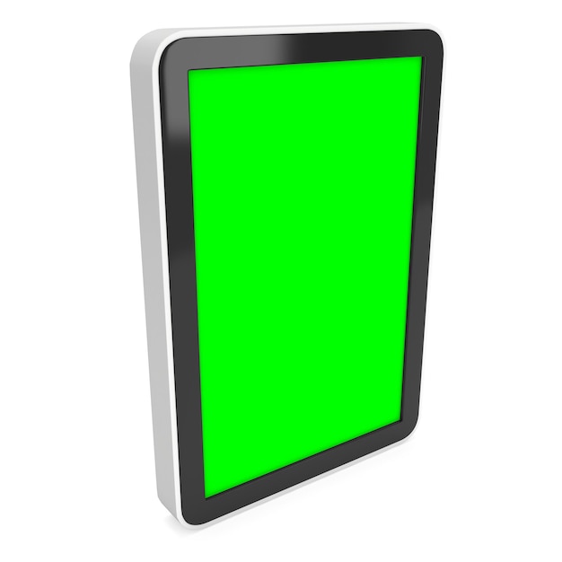 녹색 화면 크로마 키가 있는 태블릿 PC 컴퓨터