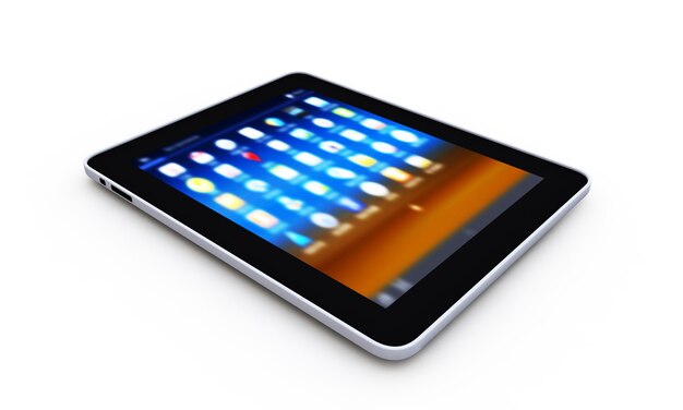 Tablet pc on the white background