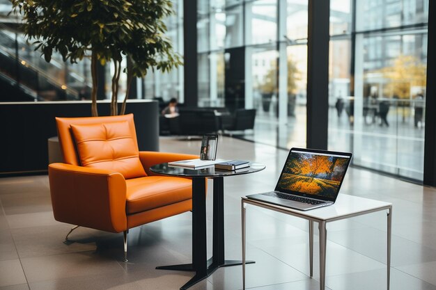 Foto tablettina in una sala d'attesa con riviste