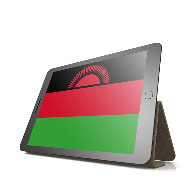 マラウイの国旗とタブレット