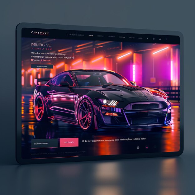 Photo a tablet with a picture of a car on it