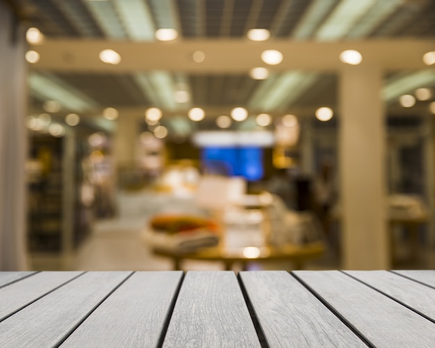 Tabletop looking out to shop