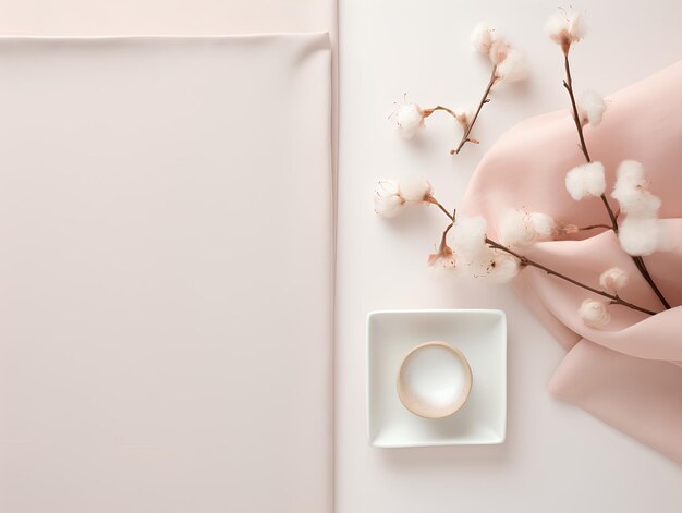 Tabletop Mockup White Blush Pink Decor Objects White Spa