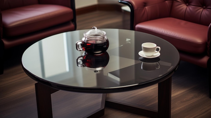 Photo お茶のカップのテーブルトップ