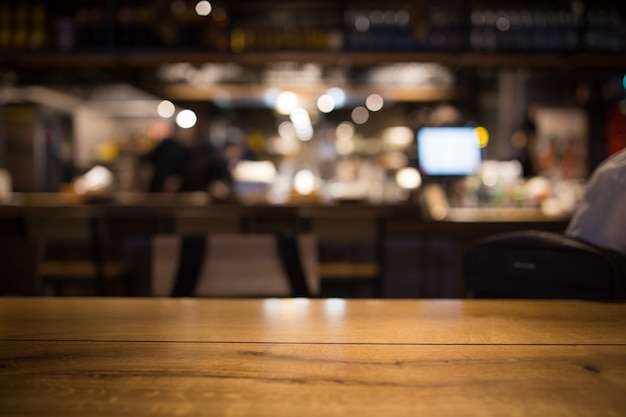 Tabletop wood in a fast food restaurant