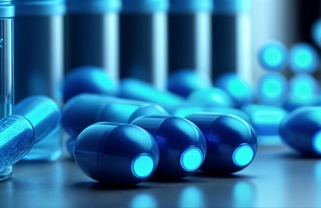 Photo tablets capsules neon probiotics benefits health innovation