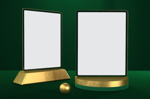 Tablets Front Side With Gold Bars