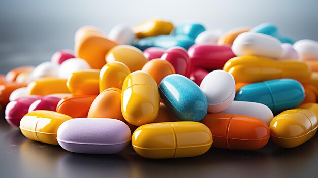 Tablets vitamins and biologically active additives of different shapes and colors