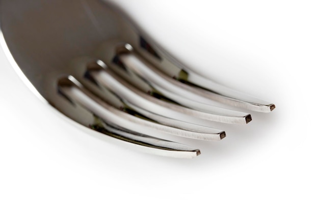 Tableware collection Single fork with shadows Closeup shot