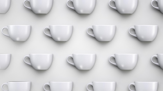 Tableware theme backdrop White ceramic mugs on a light background