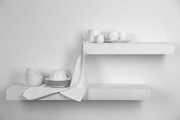 Photo tableware with napkin on a white background