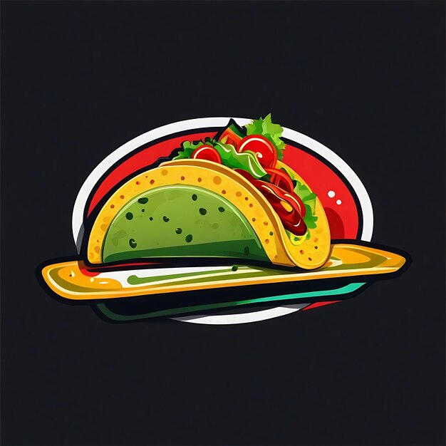 Photo taco dish logo abstract illustration of taco for banner