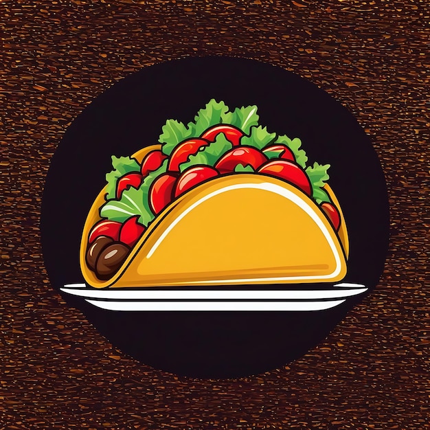 Photo taco dish logo abstract illustration of taco for banner