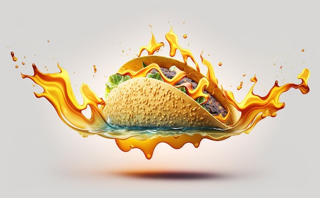 taco on fire, spicy taco ads