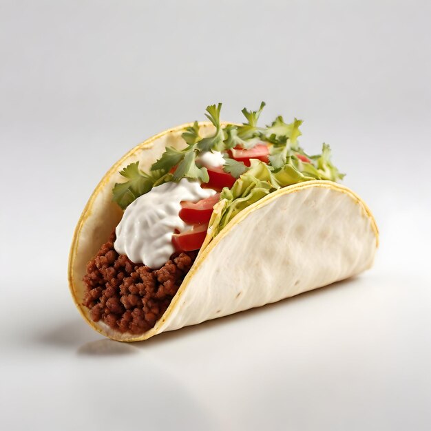 Taco isolated on white background