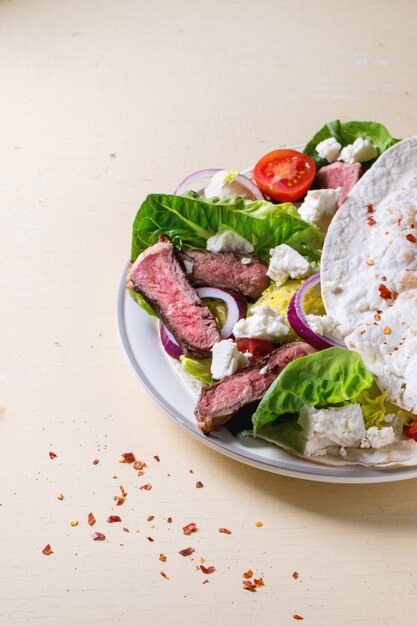 Taco met feta-kaas en rundvlees