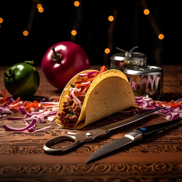 Taco Preparation with Fresh Ingredients