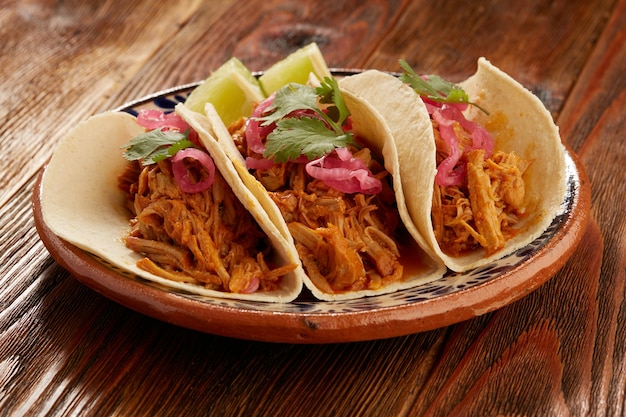 Foto taco's de cochinita pibil comida tipica mexicana