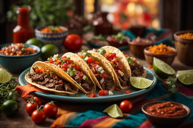 taco's met vlees en groenten Mexicaans eten stijl