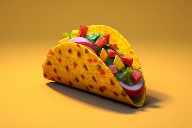 Taco stuffed with vegetable filling digital art