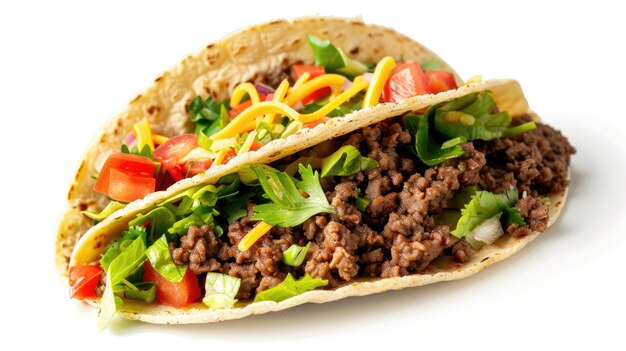 Photo a taco that has a lot of taco on it