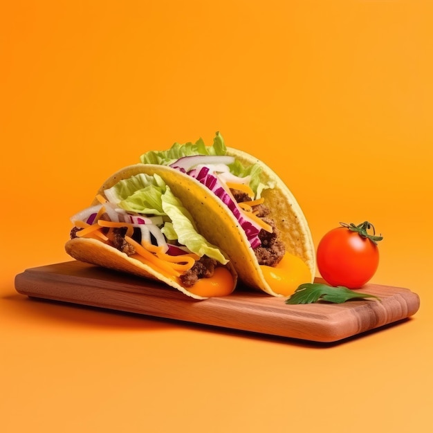 A taco that has a tomato on it